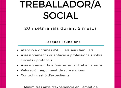 [Oferta laboral] Buscamos trabajador/a social